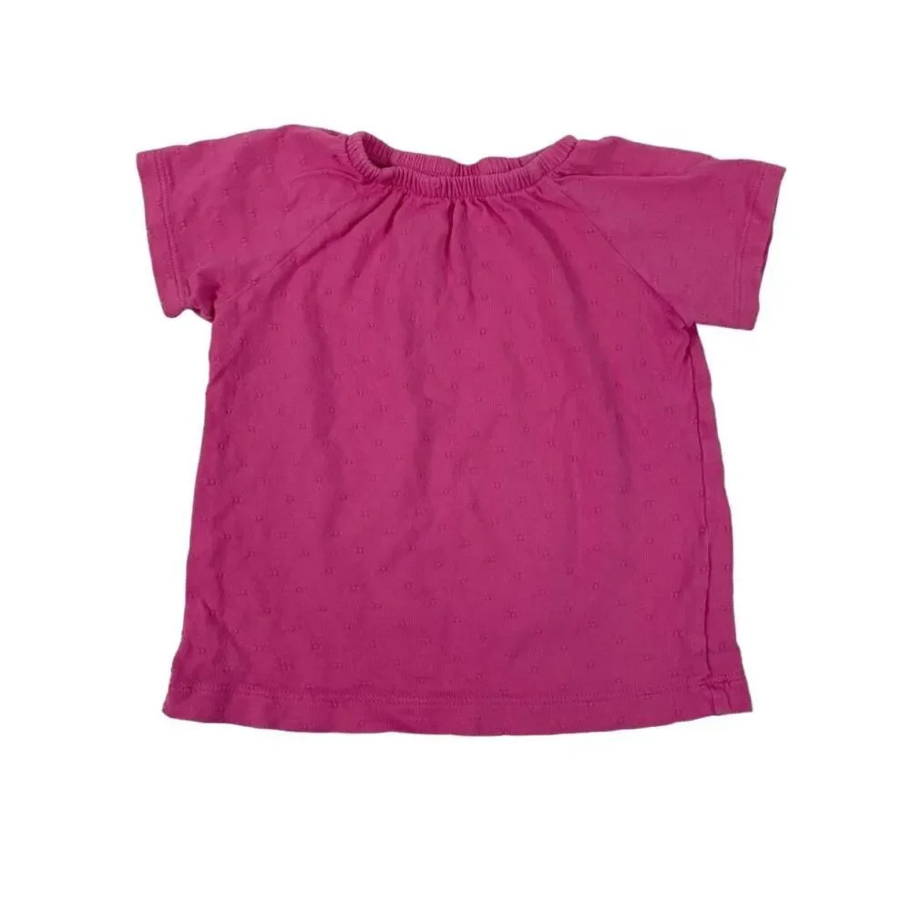 Hanna Andersson girls pink short sleeved shirt size 3T (90cm), elastic neck